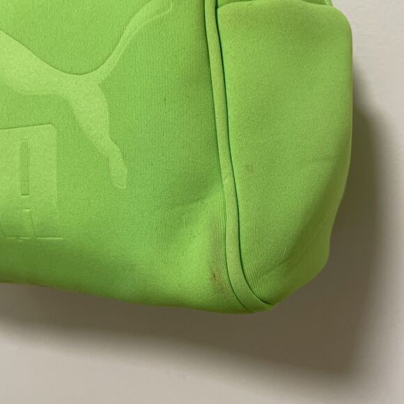 Vintage Puma Oversize Hand Bag Green Neon Polyester Neoprene Y2K - Picture 3 of 14